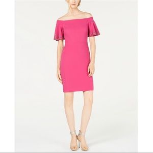 NWT Calvin Klein Fuchsia Embellished Dress 18W